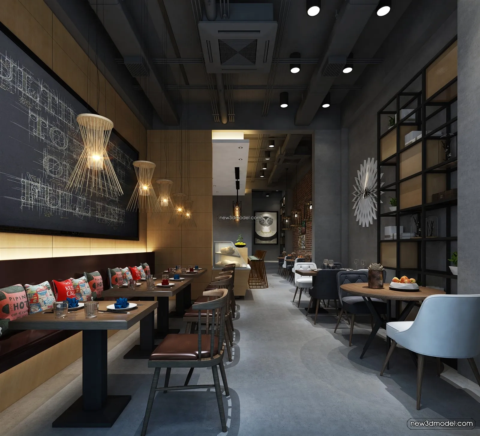 Buffet Restaurant of Hotels 3D Scenes – 3D Blocks – 023 – VRAY