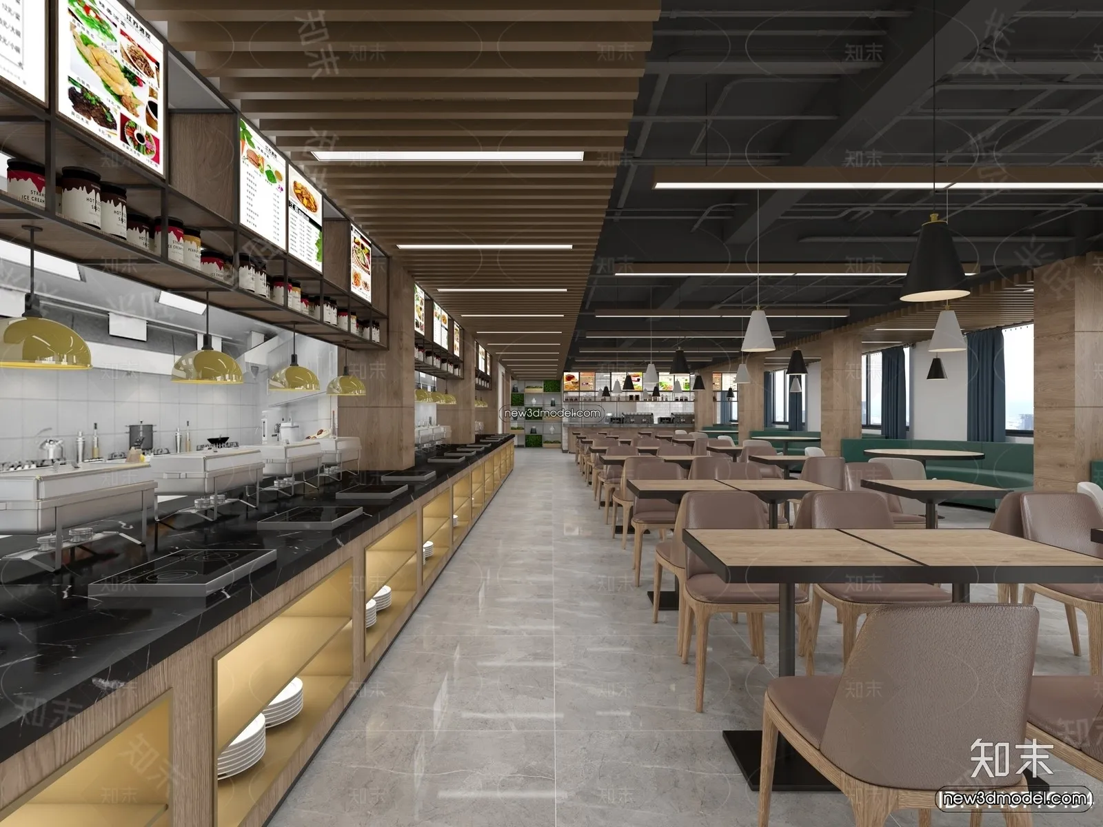 Buffet Restaurant of Hotels 3D Scenes – 3D Blocks – 024 – VRAY