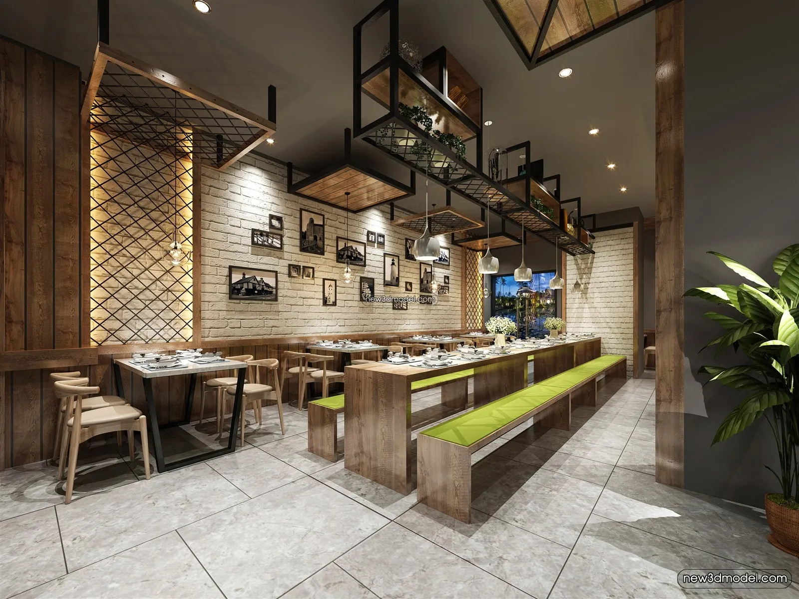 Buffet Restaurant of Hotels 3D Scenes – 3D Blocks – 027 – VRAY