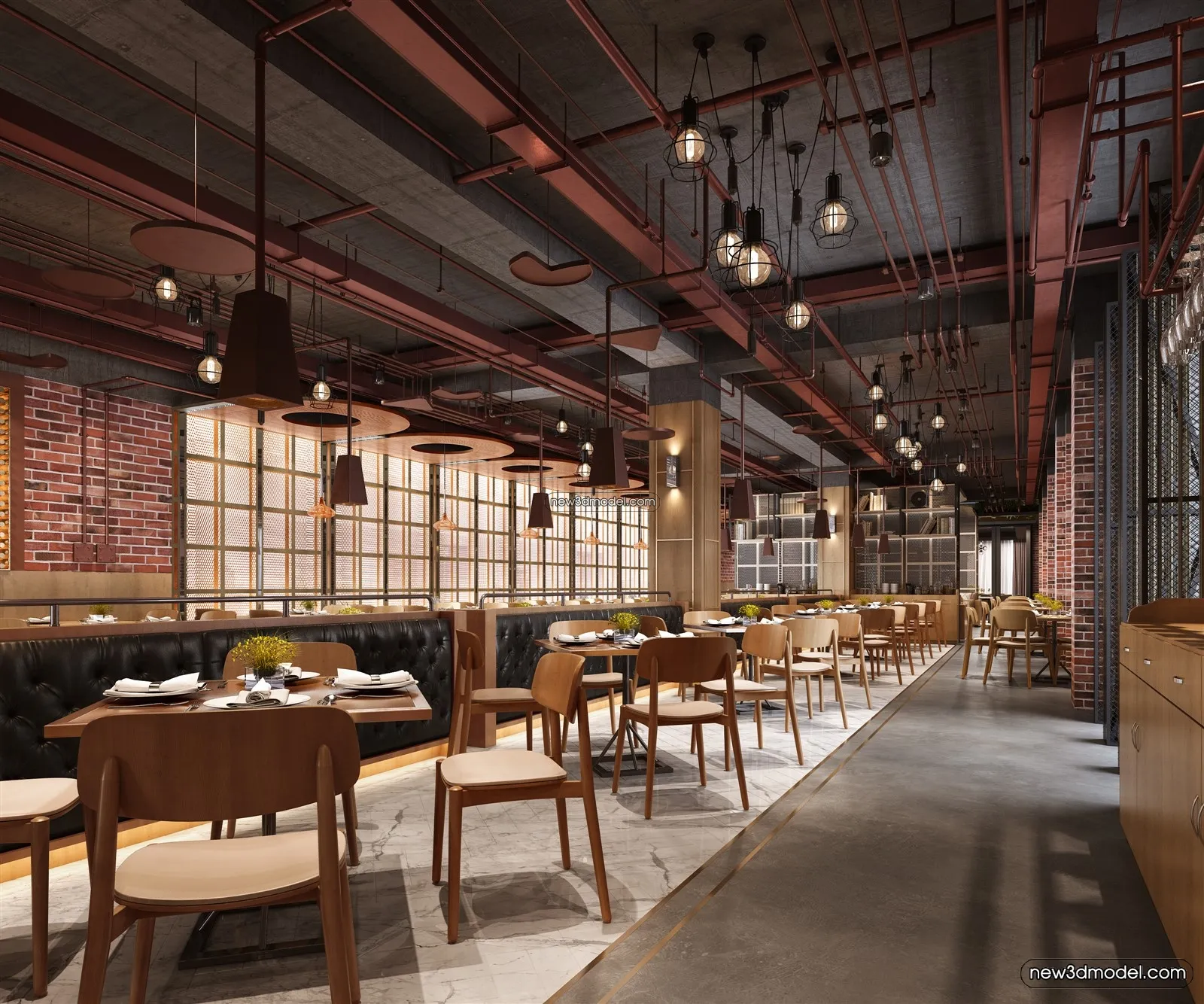 Buffet Restaurant of Hotels 3D Scenes – 3D Blocks – 057 – VRAY