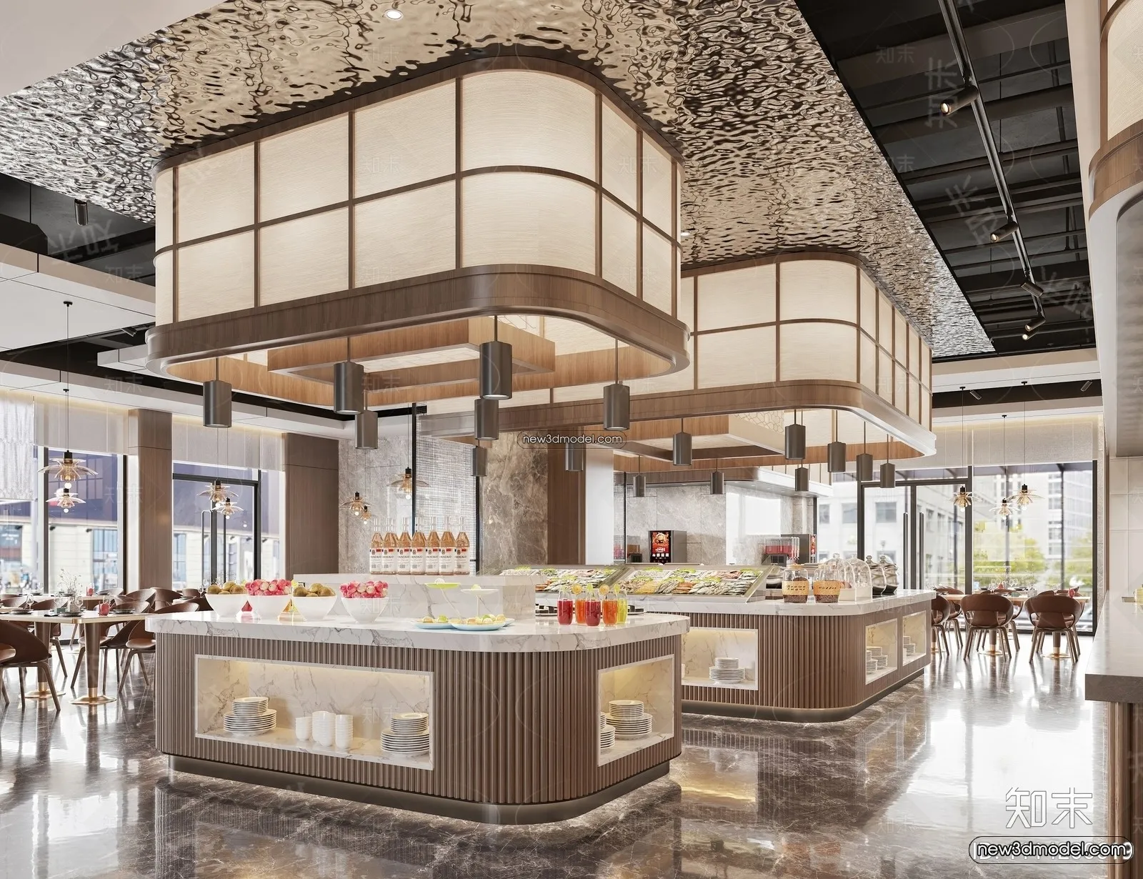 Buffet Restaurant of Hotels 3D Scenes – 3D Blocks – 063 – CORONA