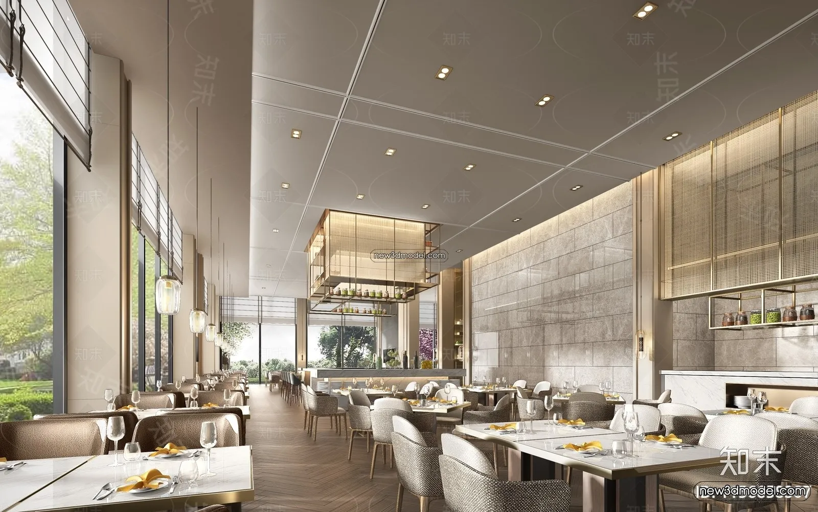 Buffet Restaurant of Hotels 3D Scenes – 3D Blocks – 072 – VRAY