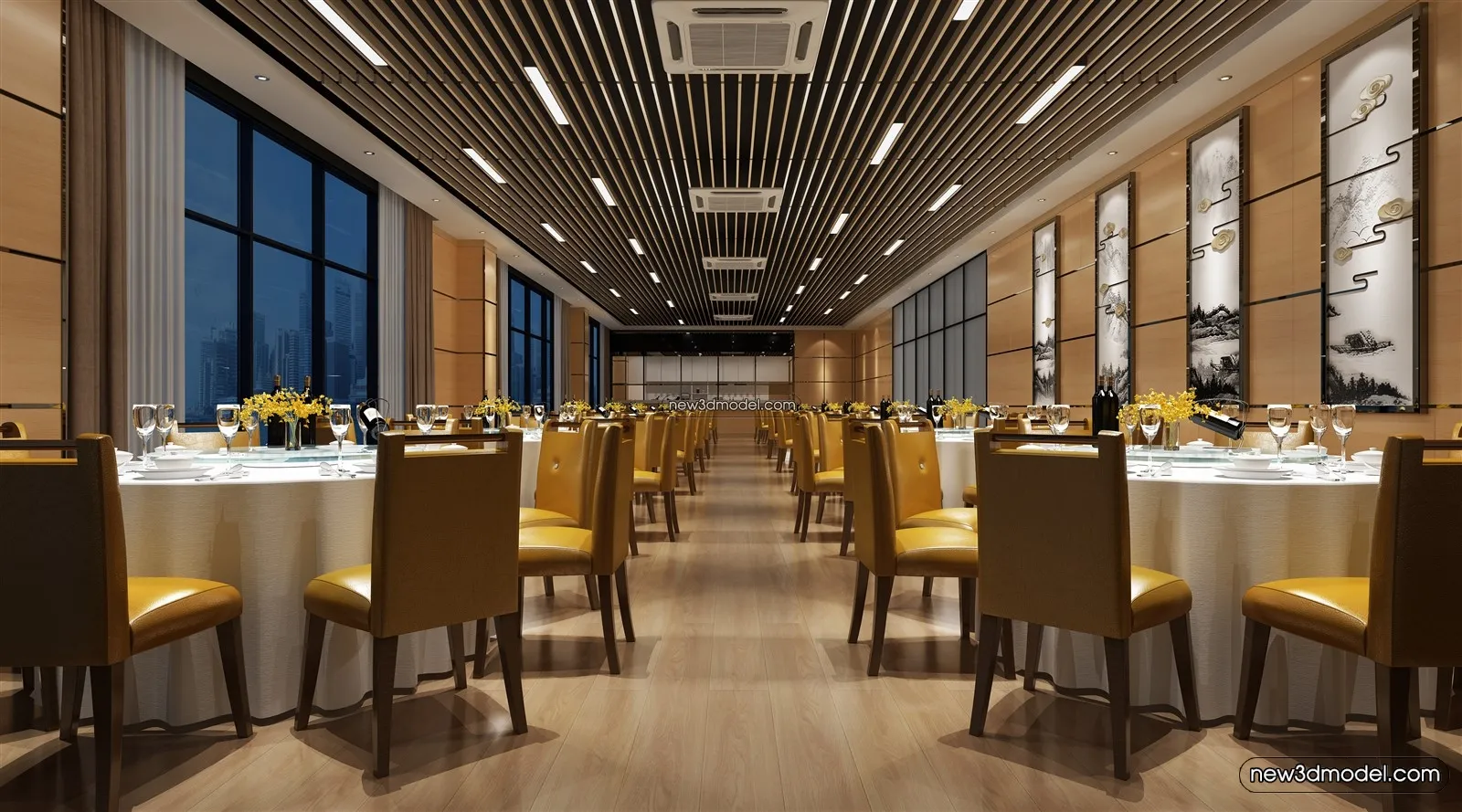 Buffet Restaurant of Hotels 3D Scenes – 3D Blocks – 079 – VRAY