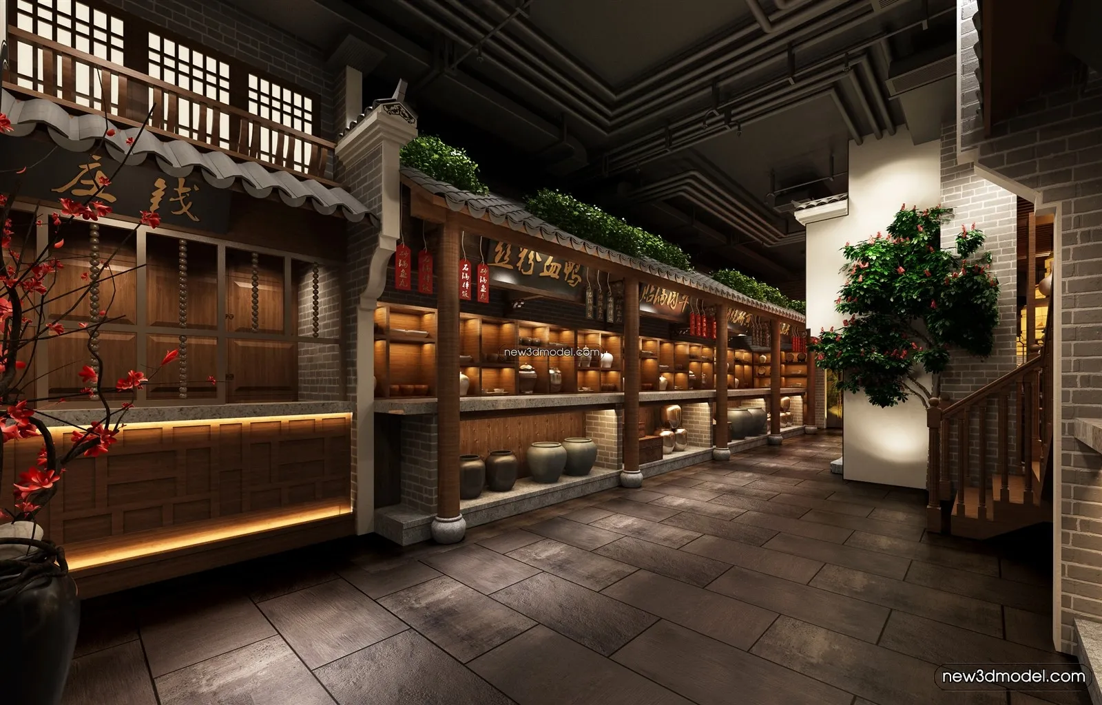 Buffet Restaurant of Hotels 3D Scenes – 3D Blocks – 085 – VRAY