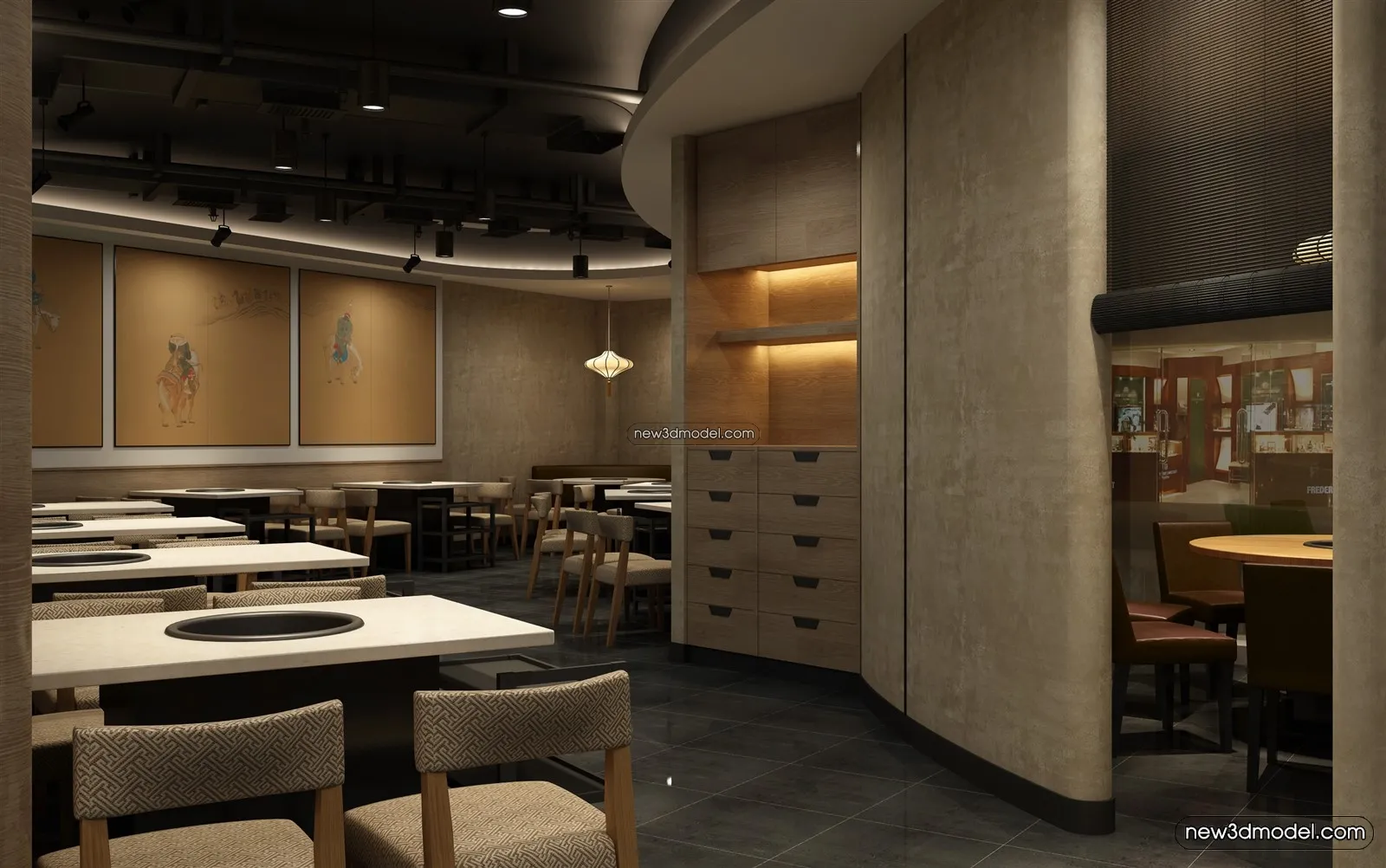 Buffet Restaurant of Hotels 3D Scenes – 3D Blocks – 086 – VRAY