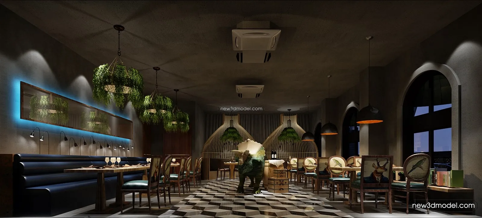 Buffet Restaurant of Hotels 3D Scenes – 3D Blocks – 088 – VRAY