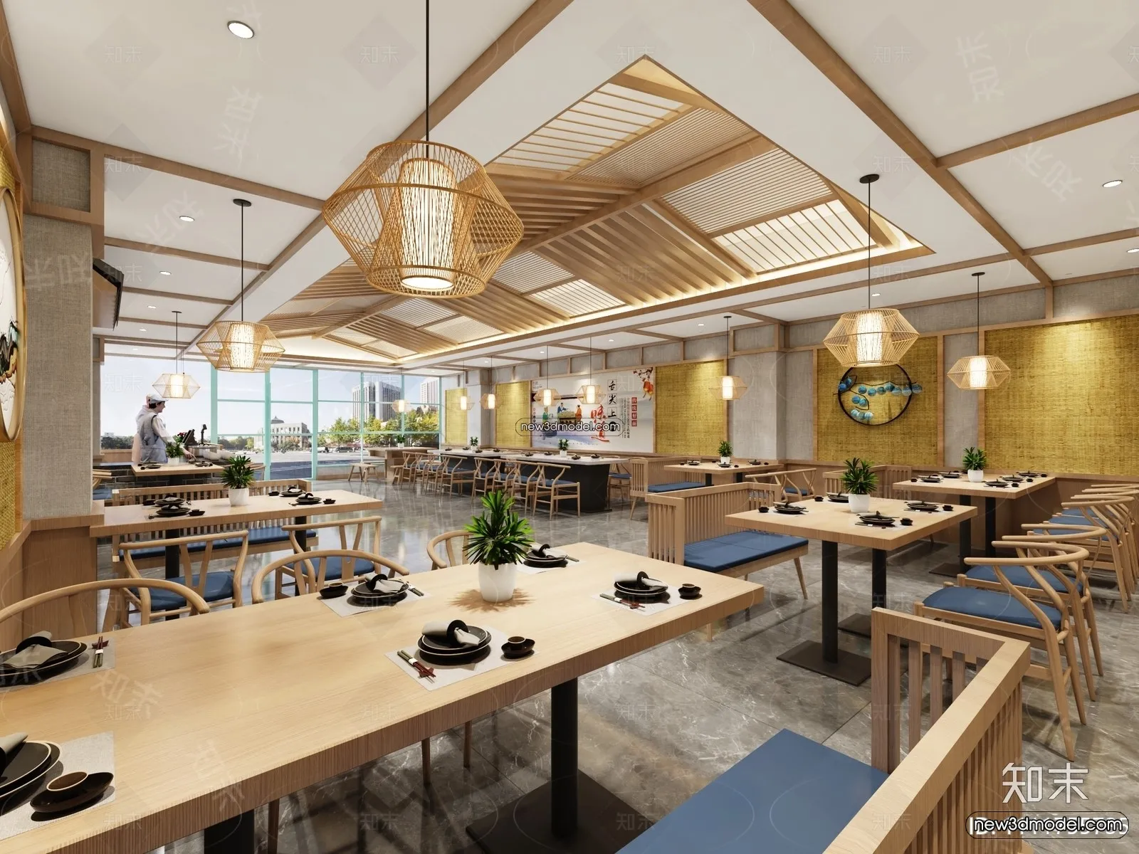 Buffet Restaurant of Hotels 3D Scenes – 3D Blocks – 089 – VRAY