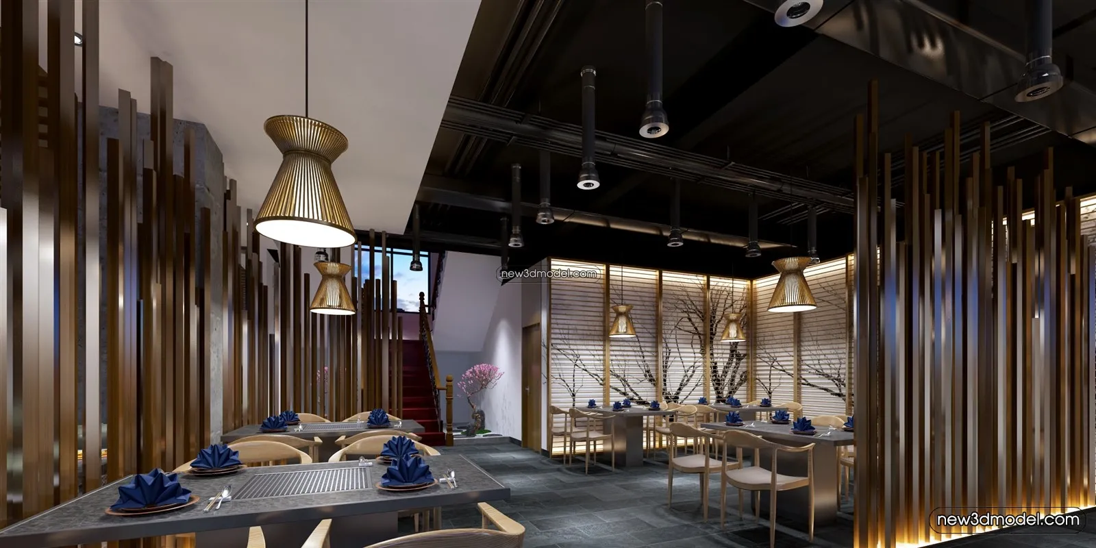 Buffet Restaurant of Hotels 3D Scenes – 3D Blocks – 093 – VRAY