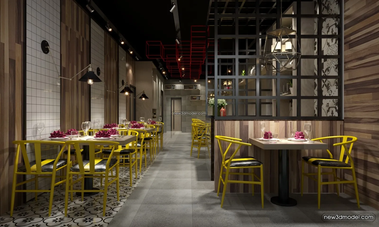 Buffet Restaurant of Hotels 3D Scenes – 3D Blocks – 110 – VRAY