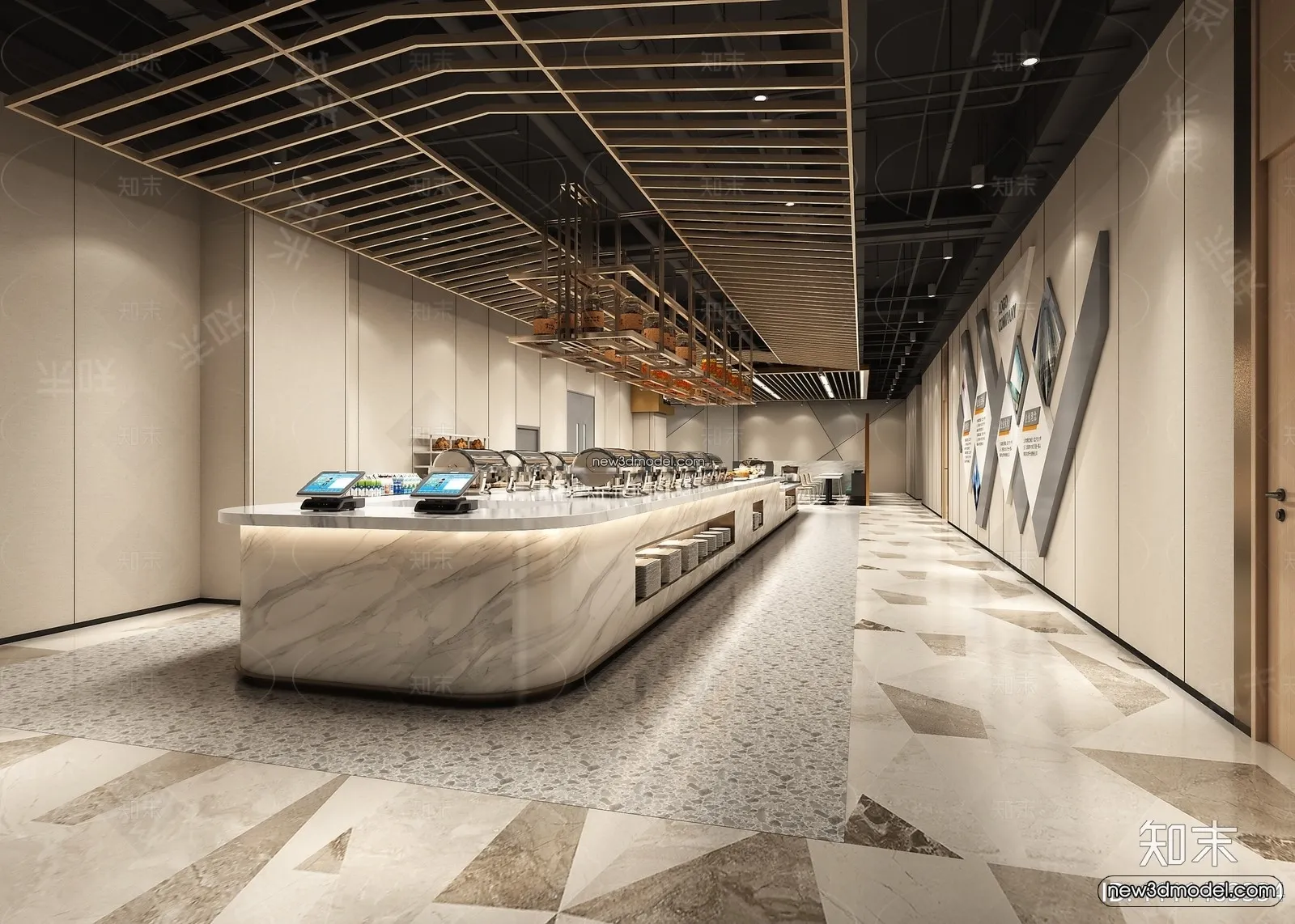 Buffet Restaurant of Hotels 3D Scenes – 3D Blocks – 111 – VRAY