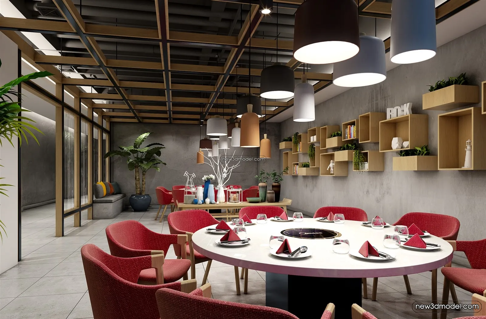 Buffet Restaurant of Hotels 3D Scenes – 3D Blocks – 112 – VRAY
