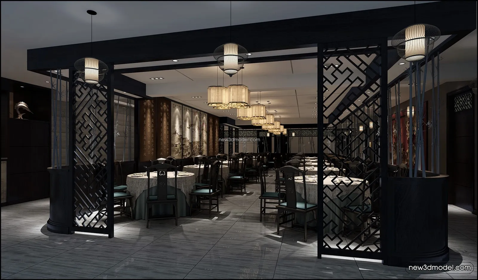 Buffet Restaurant of Hotels 3D Scenes – 3D Blocks – 113 – VRAY