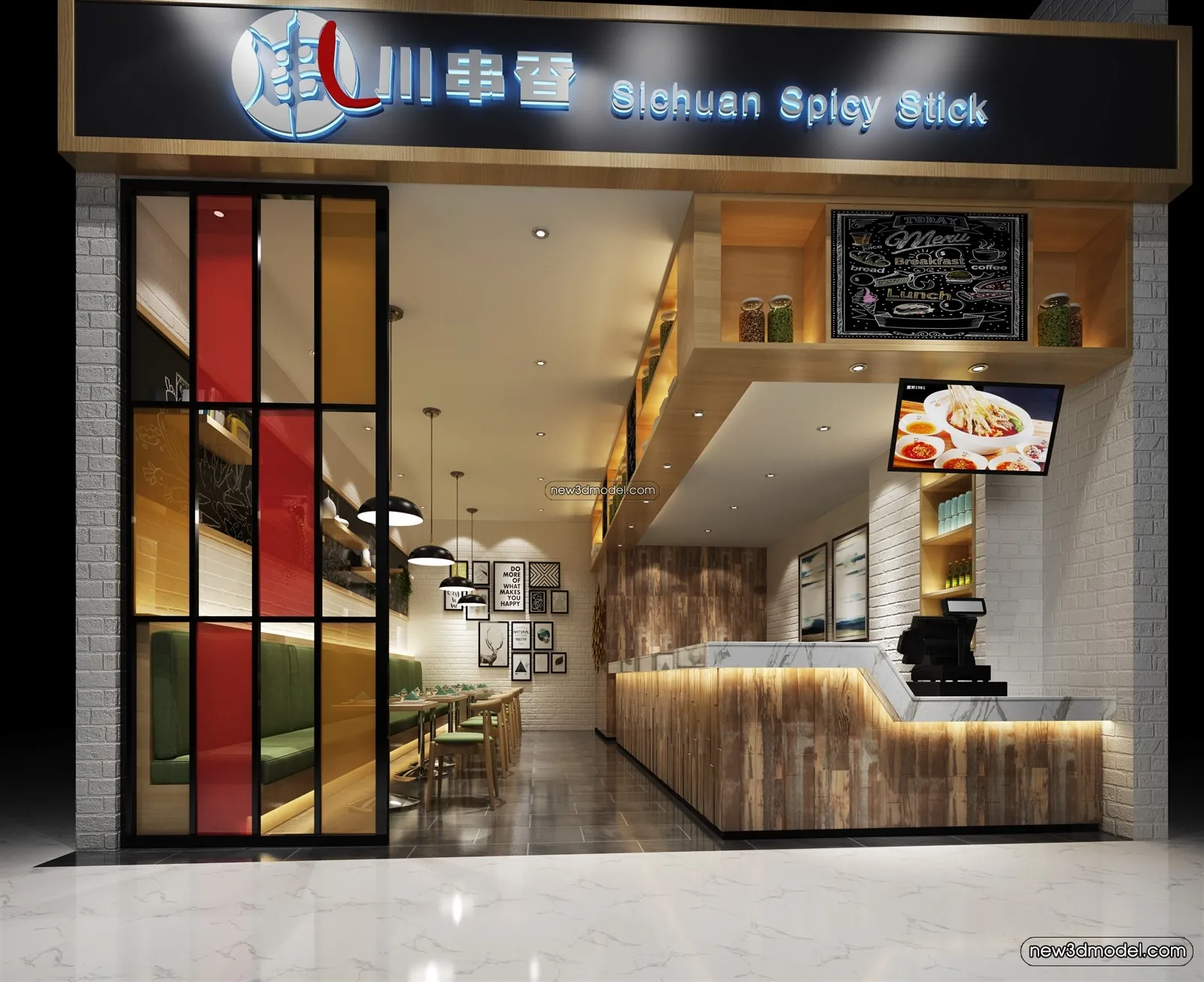 Buffet Restaurant of Hotels 3D Scenes – 3D Blocks – 115 – VRAY