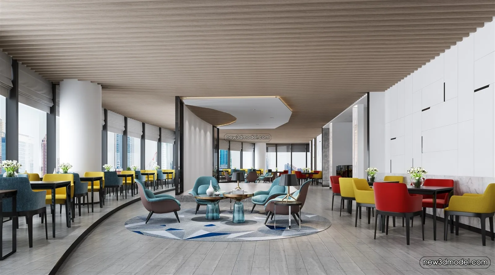 Buffet Restaurant of Hotels 3D Scenes – 3D Blocks – 132 – VRAY