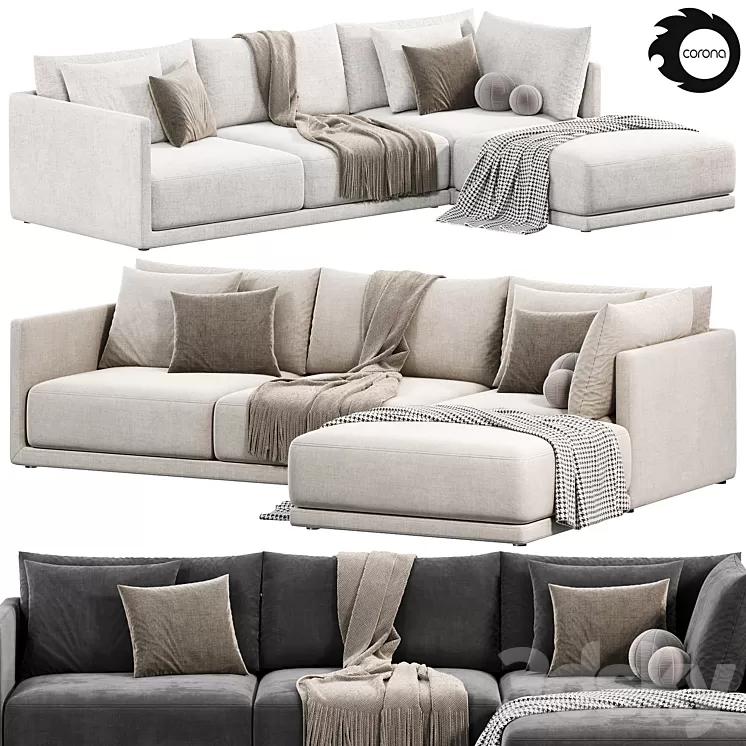 Build Your Own Melbourne Sectional Sofa by westelm 3D Model Free Download