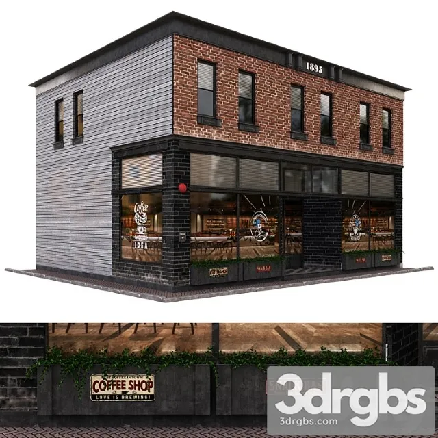 Building 03 Cafe 3D Model Download