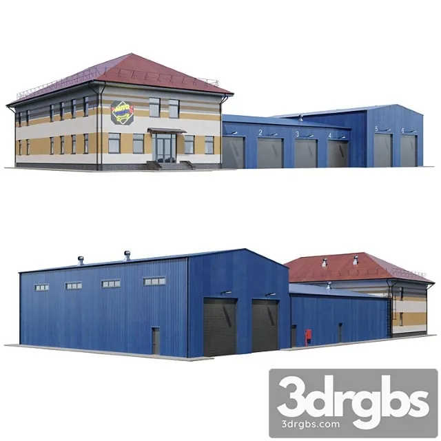 Building Autoservice V2 3D Model Download