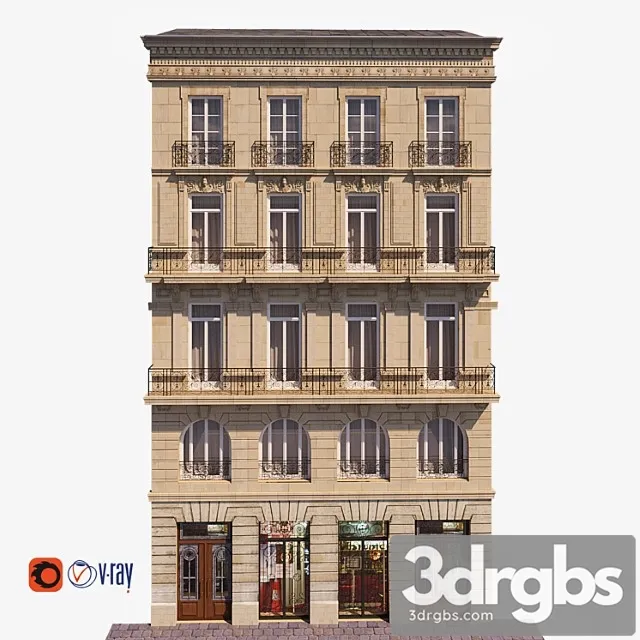Building Facade For Background 9 3D Model Download Building Facade For Background 9 3D Model Download