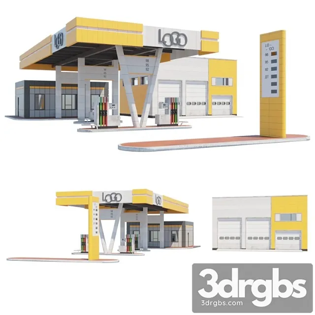 Building Gas Station With Srt 3D Model Download Building Gas Station With Srt 3D Model Download