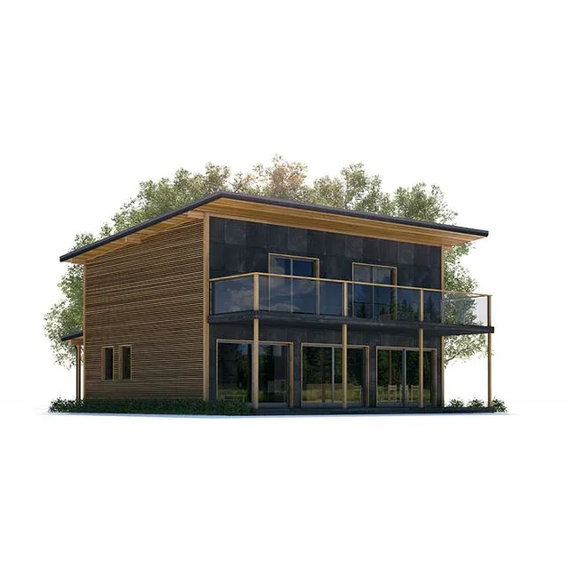 Building house wood glass 3D Model