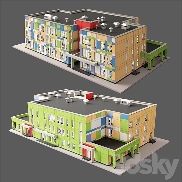 Building of pre-school educational institution 3DModel
