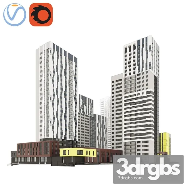Building Quarterly Building Multi Apartment House 2 3D Model Download Building Quarterly Building Multi Apartment House 2 3D Model Download