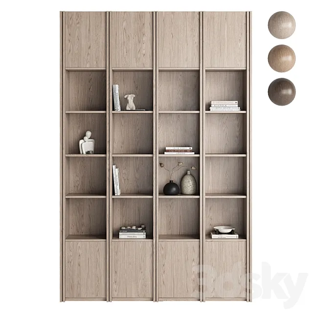 Built-in bookshelf 002 KM 3D Model