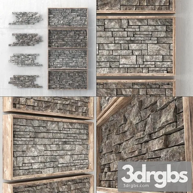 Built-in decorative panel made of bricks 3D Model Download