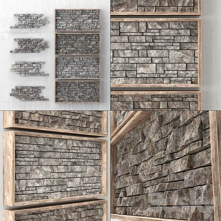 Built-in decorative panel made of bricks 3D Model Built-in decorative panel made of bricks 3D Model