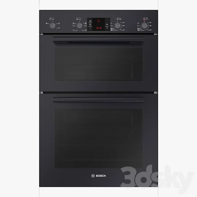 Built-in double multi-function oven HBM43B260B black Serie 6 3D Model