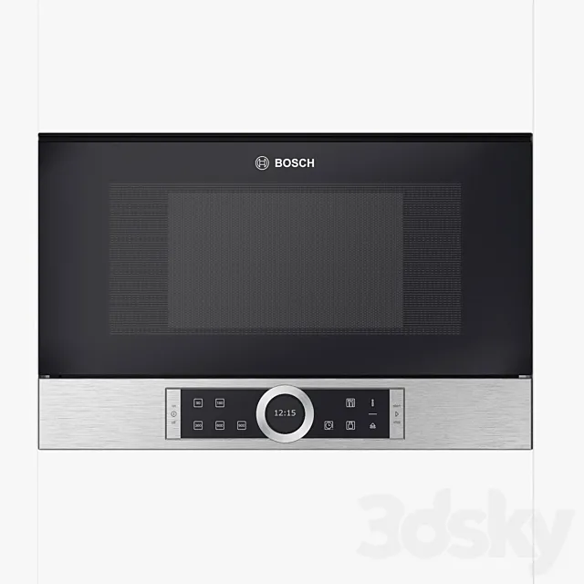 Built-in microwave BFL634GS1B brushed steel Serie 8 3D Model