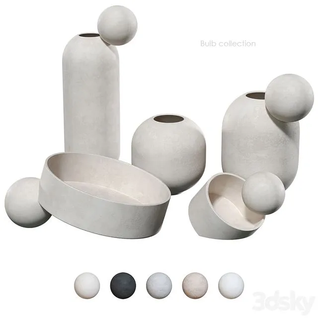 Bulb collection vases 3D Model