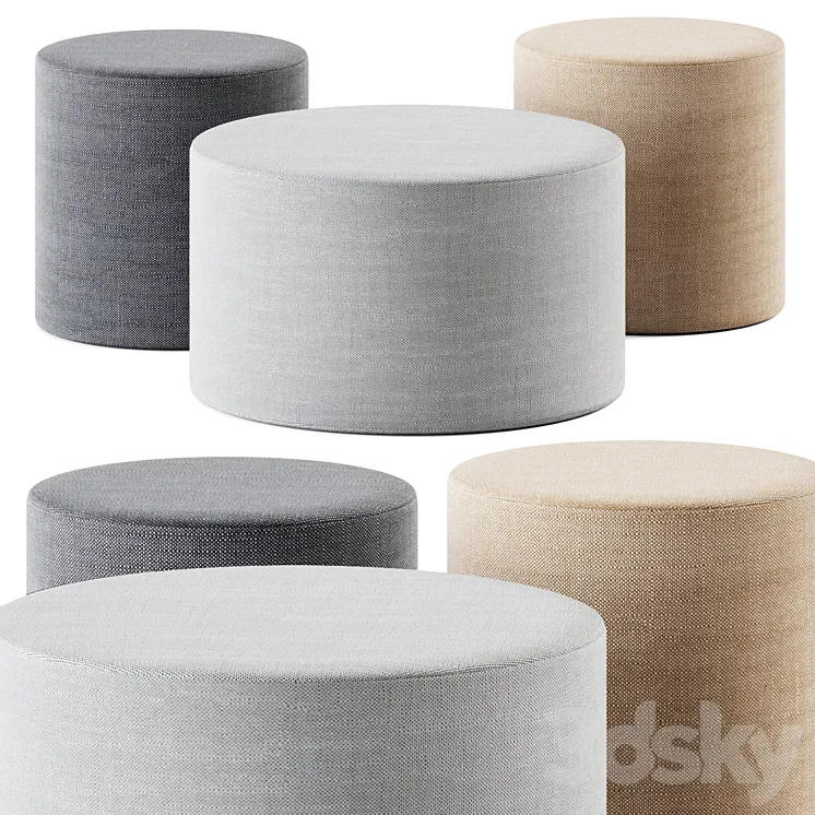 Bumper Outdoor Ottoman by Blu Dot \/ Pouffe 3D Model Free Download