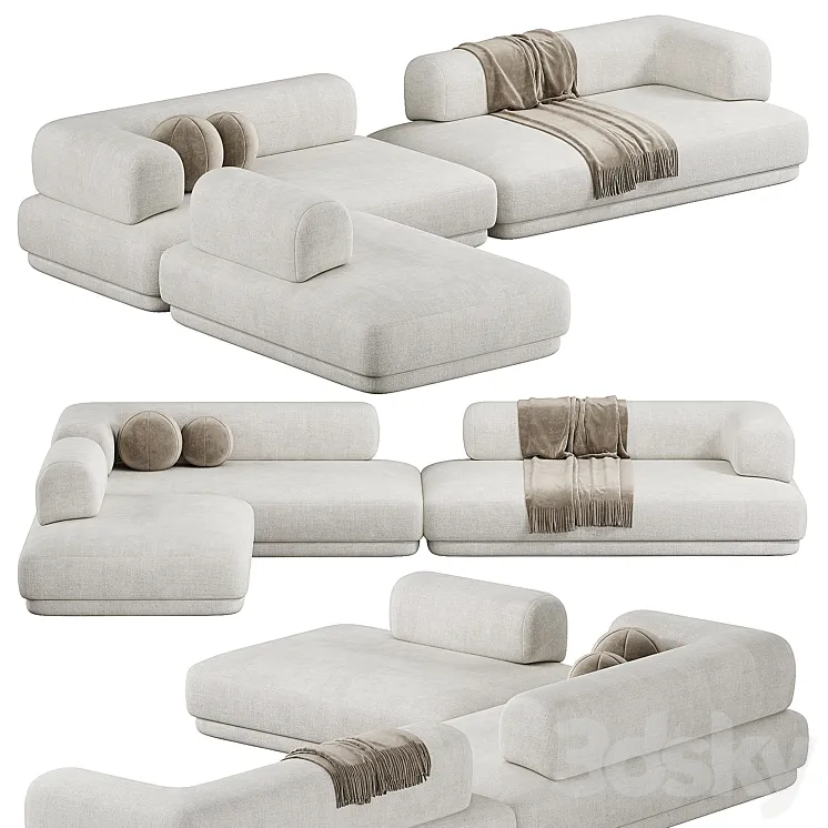 BUMPER Sectional Sofa 3D Model Free Download