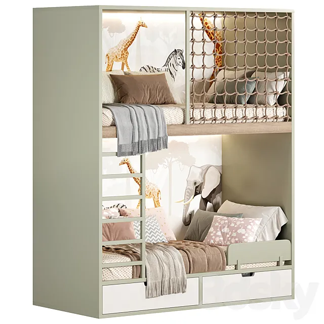 Bunk children bed 3D Model Bunk children bed 3D Model