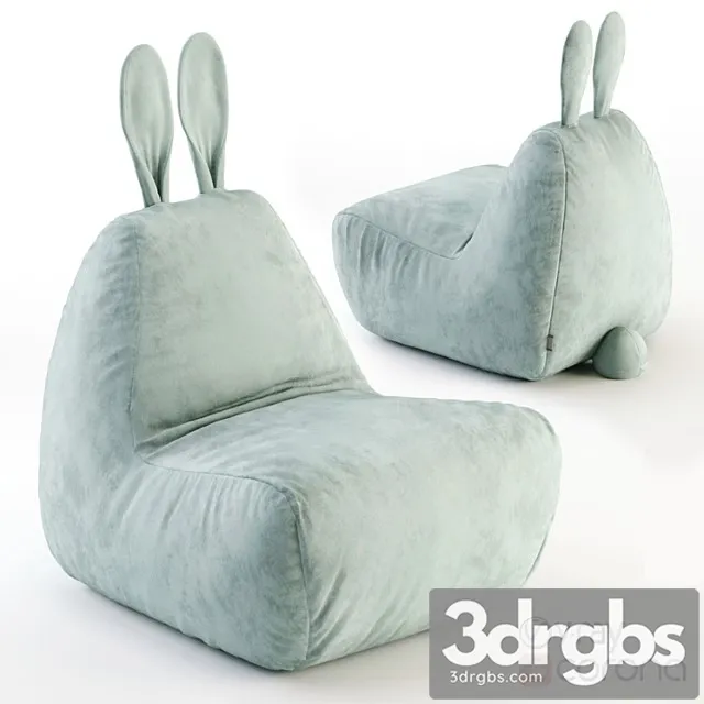Bunny chair velvet mint 3D Model Download Bunny chair velvet mint 3D Model Download