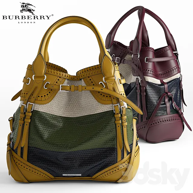 Burberry Whipstitch Bag 3D Model Burberry Whipstitch Bag 3D Model