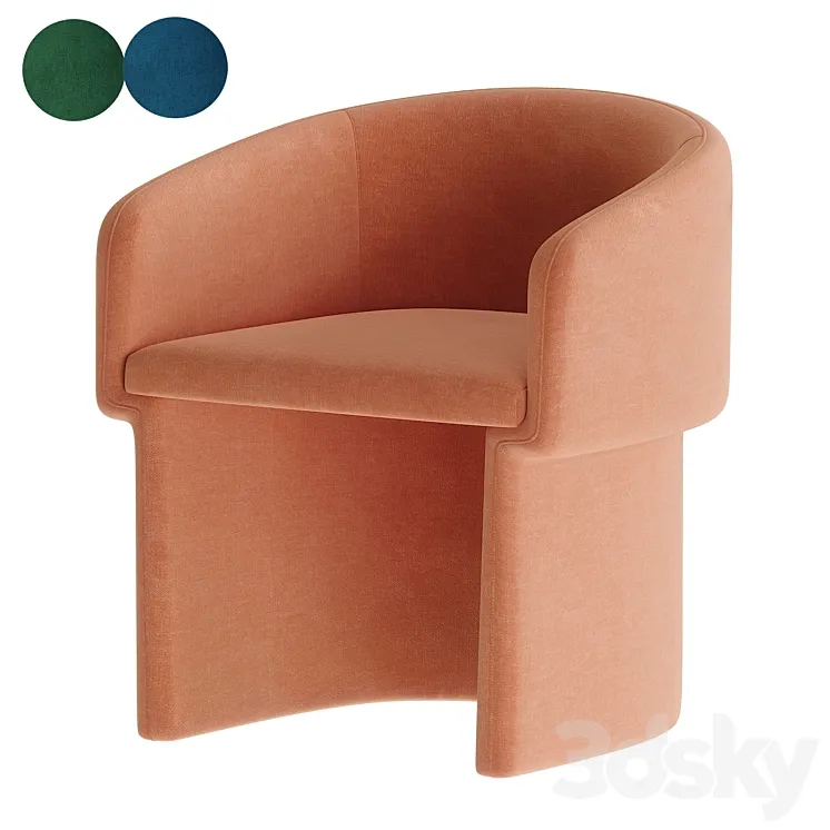 Burke decor Clementine Dining Chair 3D Model Free Download