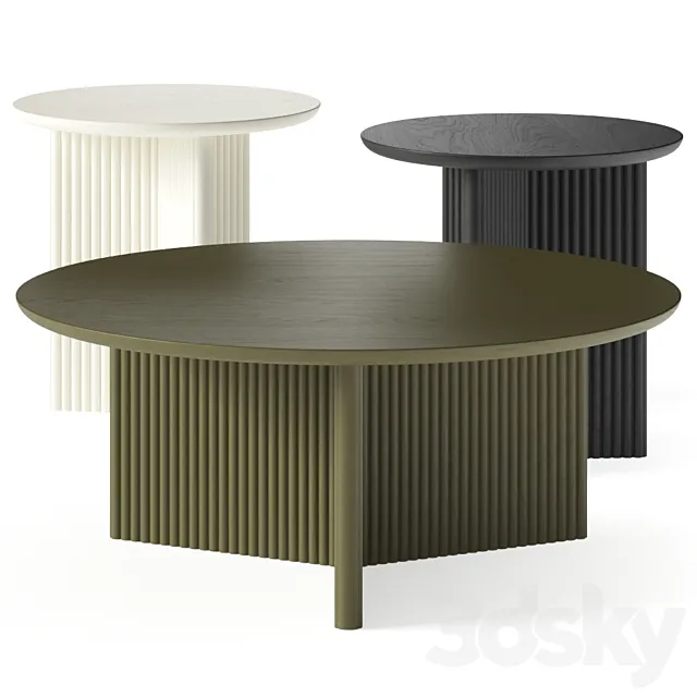 Burke Odeon Round Coffee Tables 3D Model