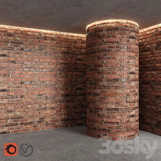 Burnt clinker bricks 3D Model