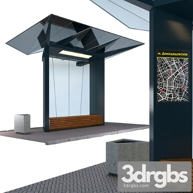 Bus stop 02 3D Model Download Bus stop 02 3D Model Download