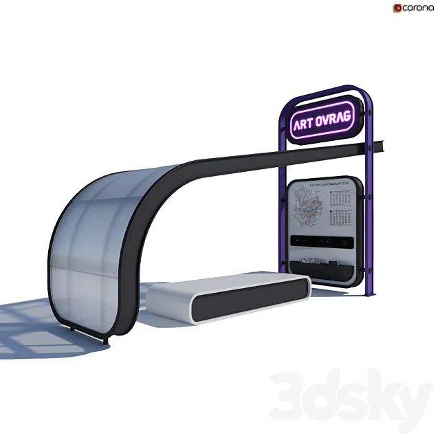 Bus stop 2 3D Model Bus stop 2 3D Model