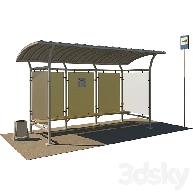Bus stop; bus stop 3D Model Bus stop; bus stop 3D Model