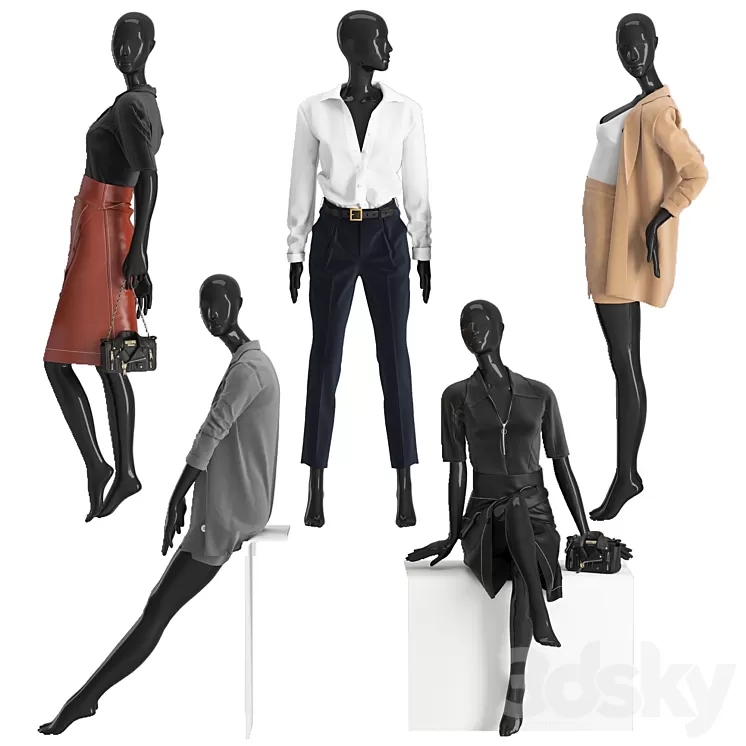 Business suits for women 3D Model Free Download - 3DSKY Decor Helper