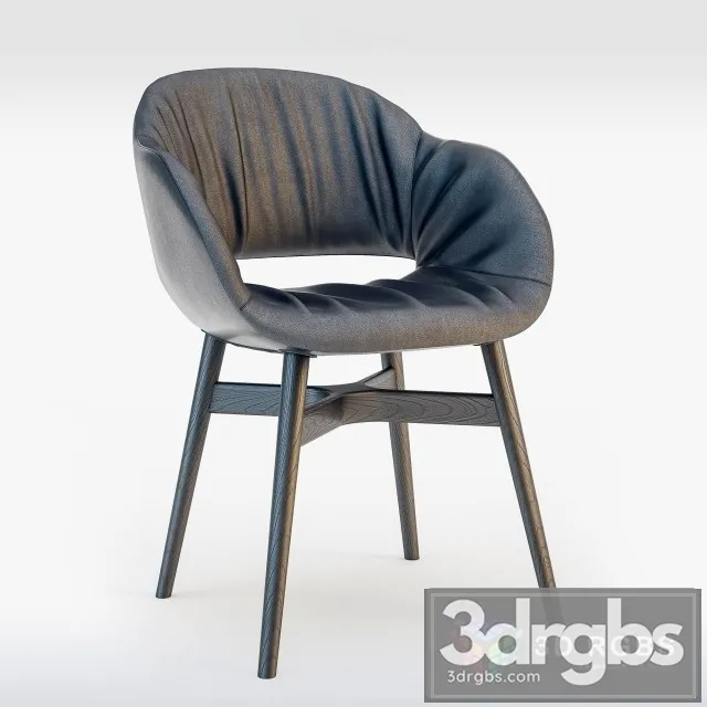 Busnelli Charme Chair Wood Dark 3D Model Download
