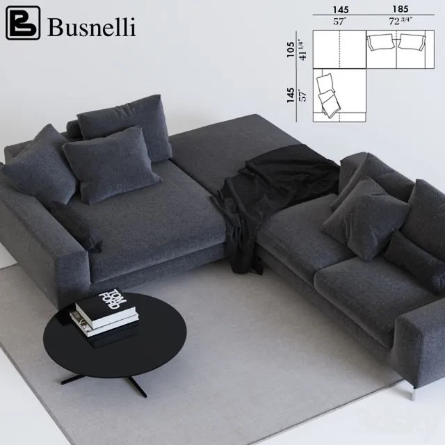 Busnelli take it easy + coffee table 3D Model