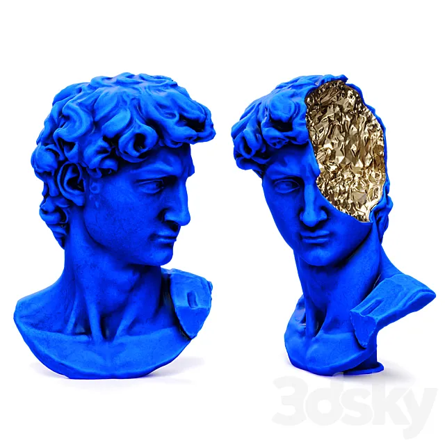 Bust of david michelangelo halfhead 3DModel Bust of david michelangelo halfhead 3DModel