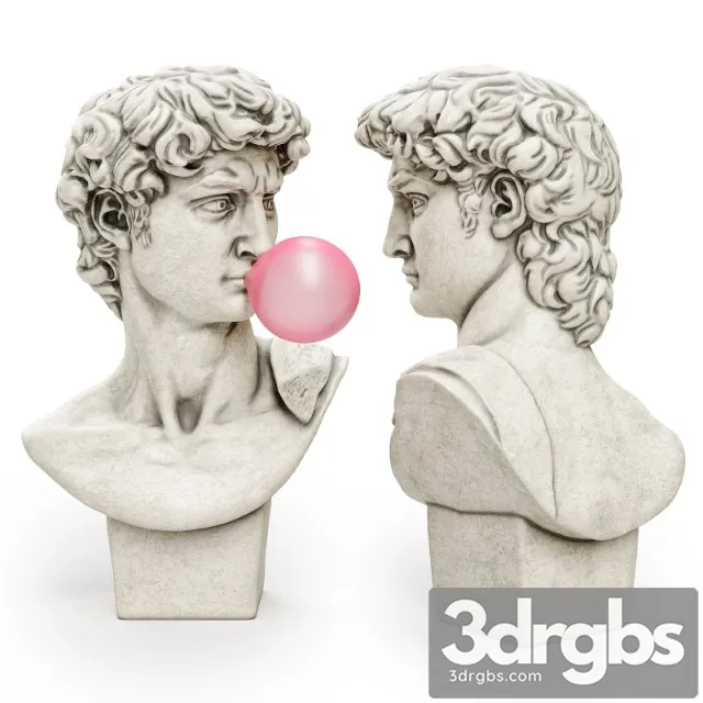 Bust of David Sculpture Michelangelo 3D Model Download