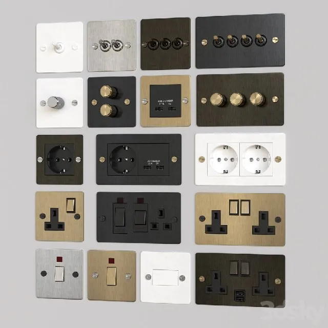 Buster Punch Switches Sockets 3D Model Download