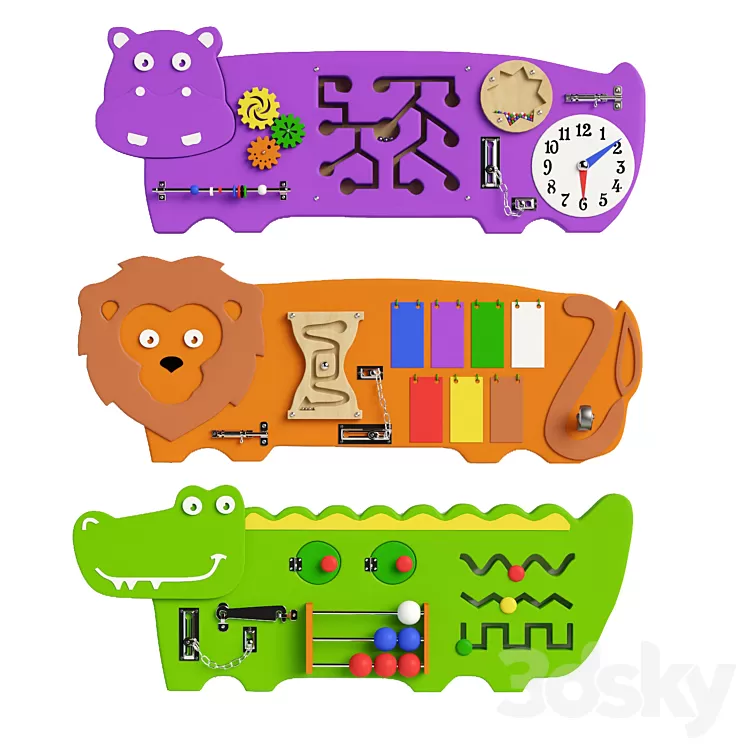 Busyboard african animals 3D Model